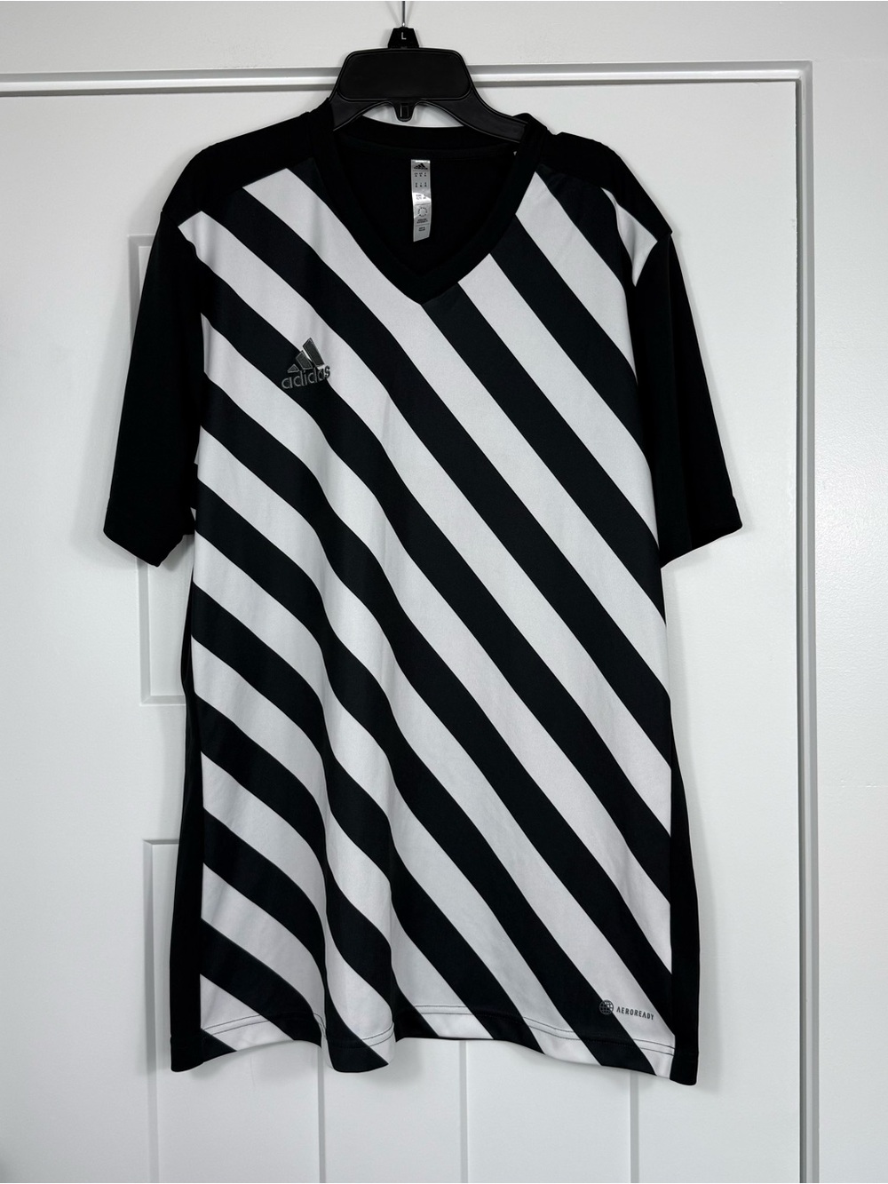 Adidas Entrada 22 Graphic Soccer Jersey Aeroready Black White Size XL